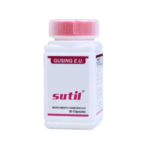 Frasco de medicamento homeopático Sutil, presentado en un envase blanco con tapa rosa. Contiene 30 cápsulas. Ideal para quienes buscan alternativas naturales en su tratamiento de salud.