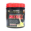 Envase de proteína en polvo Allmax Isoflex, sabor vainilla, con 90 porciones. Contiene 27 g de proteína por porción, 0 g de grasa y 120 calorías. Ideal para deportistas y personas que buscan aumentar su ingesta proteica de forma efectiva. Certificado por laboratorio y sin azúcares añadidos. Perfecto para mezclar en batidos o recetas saludables.