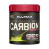 Suplemento de hidratación y recuperación Allmax Carbion en sabor limón-lima. Contiene 256 gramos de carbohidratos, 12 gramos de ciclo de electrolitos y cero azúcares. Ideal para mejorar el rendimiento y la resistencia durante el ejercicio. Perfecto para atletas que buscan optimizar su hidratación y recuperación post-entrenamiento.