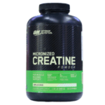 Envase de creatina micronizada de Optimum Nutrition, con un peso neto de 1.32 lb (600 g) y 123 porciones. Este suplemento en polvo es ideal para el apoyo en la construcción muscular, sin sabor añadido. Contiene 100% creatina pura, diseñada para mejorar el rendimiento en entrenamientos y aumentar la fuerza. Perfecto para atletas y entusiastas del fitness que buscan optimizar sus resultados.