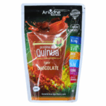 Bolsa de proteína de quinoa sabor chocolate de Ariadne Nutrition. Contiene 8.14 g de proteína por porción, con 3 g de fibra y 5.2 g de carbohidratos. Este producto es ideal para quienes buscan un suplemento nutritivo, bajo en calorías y sin azúcares añadidos. Perfecto para batidos, postres o como parte de una dieta equilibrada.