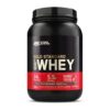 Proteína en polvo Gold Standard 100% Whey de Optimum Nutrition, sabor chocolate doble. Contiene 24g de proteína por porción y 5.5g de BCAA. Ideal para deportistas que buscan mejorar su rendimiento y recuperación muscular. Producto probado y libre de sustancias prohibidas. Formato de 2.27 kg, perfecto para complementar una dieta equilibrada.