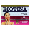 Suplemento alimenticio de biotina en cápsulas blandas de 600 mg, presentado en un envase de 30 unidades. Ideal para mejorar la salud del cabello, piel y uñas. Producto de Living Natural, certificado bajo buenas prácticas de manufactura. Perfecto para quienes buscan fortalecer su belleza natural.
