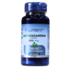 Frasco de suplemento nutricional Nutrifit que contiene extracto de Ashwagandha, con una concentración de 600 mg por cápsula. Este producto incluye 60 cápsulas y está diseñado para ayudar a reducir los niveles de estrés y ansiedad, además de proporcionar apoyo para el estado de ánimo y el sueño. Ideal para quienes buscan mejorar su bienestar general.