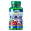 Frasco de suplemento nutricional Memorex Complex de Quality Life, que contiene 100 cápsulas de 430 mg cada una. Este producto está formulado con vitaminas B12 y otros ingredientes que apoyan la función cognitiva y la memoria. Ideal para quienes buscan mejorar su concentración y salud mental.