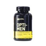 Suplemento multivitamínico Opti-Men de Optimum Nutrition, diseñado para hombres activos. Contiene 90 tabletas que ofrecen una mezcla de vitaminas y minerales esenciales para el rendimiento físico y la salud general. Ideal para complementar la dieta de quienes realizan actividades deportivas y buscan mejorar su bienestar.