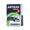 Caja de Antigas tabletas, un producto diseñado para aliviar la hinchazón estomacal, eructos y flatulencias. Contiene 40 tabletas de carbón activado y jengibre, ingredientes conocidos por sus propiedades digestivas. Ideal para quienes buscan un alivio rápido y efectivo de las molestias gastrointestinales.