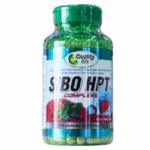 Suplemento nutricional Sibo HPT Complex de Quality Life, presentado en un frasco con 100 unidades de cápsulas. Contiene ingredientes como cardo mariano y vitaminas del complejo B. Ideal para quienes buscan mejorar su bienestar general y apoyar la salud hepática.