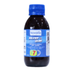 Botella de 120 ml de Novalife Silver Quin, infusión de hierbas con propiedades naturales. El producto está diseñado para promover el bienestar y la salud, destacando ingredientes como el quinua y otros extractos herbales. Ideal para quienes buscan una opción saludable y refrescante.
