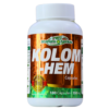 Frasco de Kolom Hem, un suplemento natural en cápsulas que contiene 100 unidades de 350 mg cada una. Este producto, fabricado por Ecuafarma Natural, está diseñado para apoyar la salud general. Ideal para quienes buscan opciones naturales para el bienestar.