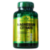 Frasco de suplemento de citrato de magnesio de la marca Green's & Natural, que contiene 350 mg por porción. El envase incluye 100 cápsulas blandas y destaca beneficios como el apoyo muscular y la reducción de la fatiga. Ideal para quienes buscan mejorar su salud general y bienestar.