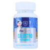 Frasco de suplemento alimenticio VitaHealth que contiene calostro y vitamina D, con 60 cápsulas de 350 mg cada una. Este producto está diseñado para apoyar el sistema inmunológico y mejorar la salud general. Ideal para quienes buscan fortalecer sus defensas naturales.