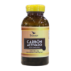 Frasco de carbón activado con orégano de la marca Bosser. Contiene 100 cápsulas de 500 mg cada una, ideal para desintoxicación y bienestar digestivo. El producto se presenta en un envase de 50 g, resaltando sus propiedades naturales y beneficios para la salud.