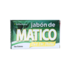 Jabón de Matico del Dr. Peña, un producto antibacteriano ideal para el cuidado de la piel. Diseñado para uso externo, este jabón natural aprovecha las propiedades del matico, conocido por sus beneficios en la limpieza y tratamiento de diversas afecciones cutáneas. Perfecto para quienes buscan una opción efectiva y suave para el cuidado diario.