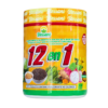 Complemento alimenticio en polvo Blessani 12 en 1, formulado a base de avena, chía, linaza, alcachofa y cúrcuma. Presentado en un envase de 300 gramos, este producto está diseñado para mejorar la salud digestiva y aportar nutrientes esenciales. Ideal para incorporar en batidos, yogures o como aditivo en diversas recetas saludables.
