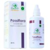 Frasco de 60 ml de Passiflora, solución oral de Labfarve, elaborado a base de Passiflora mollisima Kunth. Este producto natural está diseñado para promover la relajación y el bienestar. Se presenta en un envase blanco con detalles en colores morado y verde, acompañado de su caja informativa. Ideal para quienes buscan alternativas naturales para el manejo del estrés y la ansiedad.