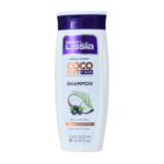 Champú Lissia de fórmula vegana con extracto de coco y acai, diseñado para brindar brillo y suavidad al cabello. Presentado en un envase de 425 ml, ideal para el cuidado capilar diario. Su composición natural ayuda a mantener el cabello hidratado y saludable. Perfecto para quienes buscan productos libres de ingredientes animales.