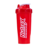 Botella de mezclado Nutrex Research en color rojo, ideal para preparar batidos de proteínas y suplementos nutricionales. Diseño ergonómico y tapa a prueba de fugas, perfecta para llevar al gimnasio o durante actividades deportivas.