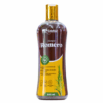Botella de shampoo de romero de 600 ml, formulado para fortalecer el cabello y promover su crecimiento. Contiene ingredientes naturales que ayudan a revitalizar el cuero cabelludo y mejorar la salud capilar. Ideal para todo tipo de cabello, ofrece una limpieza suave y efectiva.