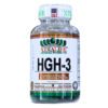 Frasco de HGH-3 de XtraLife, un suplemento dietético que contiene vitaminas, aminoácidos y EPA/DHA. Diseñado para apoyar el bienestar general y la salud hormonal, este producto natural es ideal para quienes buscan mejorar su rendimiento físico y mental. Cada frasco contiene 60 cápsulas, fabricadas en EE. UU. y formuladas con ingredientes de alta calidad.