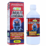 Suplemento alimenticio en jarabe Multi Cerebral de Nature's Pharma, presentado en un envase de 500 ml. Diseñado para mejorar la memoria y la concentración, fortalecer el sistema circulatorio y proporcionar nutrientes esenciales para la salud mental. Ideal para quienes buscan potenciar su rendimiento cognitivo de manera natural.
