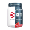 Envase de proteína en polvo Dymatize ISO100, sabor fresa. Contiene 25 gramos de proteína por porción, 5.5 gramos de BCAA y 2.2 gramos de leucina. Ideal para la recuperación muscular y el crecimiento. Presenta 20 porciones por envase, siendo una opción popular entre deportistas y entusiastas del fitness.
