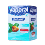 Caja de masticables Vaporal sabor eucalipto, presentada en un envase de 100 gramos. Este producto es un coadyuvante que ayuda en el alivio de síntomas respiratorios. Ideal para quienes buscan un enfoque natural para mejorar su bienestar.
