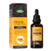 Suplemento de cúrcuma Longa Plus en frasco de 50 ml, con vitamina C e inulina. Producto natural que apoya el sistema inmunológico y mejora la salud digestiva. Ideal para incorporar en dietas saludables. Presentación en gotero para una fácil dosificación.