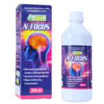 Suplemento alimenticio N-Focus de Nature's Pharma en presentación de jarabe de 500 ml. Diseñado para mejorar la función cerebral y el sistema nervioso. Contiene ingredientes como ginkgo biloba y aliso, que ayudan a aumentar la energía mental y mejorar la memoria y la concentración. Ideal para quienes buscan un impulso cognitivo y mayor claridad mental.