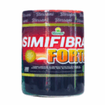 Envase de Simifibra Forte de Blessani, un complemento alimenticio en polvo que mejora la salud digestiva. Contiene ingredientes como avena, pitahaya, chía, alfalfa y cúrcuma, y se presenta en un bote de 300 gramos. Ideal para quienes buscan aumentar su ingesta de fibra y promover un sistema digestivo saludable.