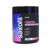 Creatina Monohidratada Saxofit en envase de 400 g. Suplemento ideal para aumentar la masa muscular, mejorar el rendimiento físico y potenciar la fuerza. Contiene 80 porciones, perfecto para atletas y entusiastas del fitness. Diseño moderno y atractivo que resalta su efectividad y calidad.