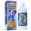 Suplemento de colágeno hidrolizado con magnesio, presentado en una botella de 500 ml junto a su caja. Este producto es ideal para proteger las articulaciones, mejorar la salud de la piel y apoyar el metabolismo. Contiene ingredientes que favorecen la regeneración celular y el bienestar general. Perfecto para quienes buscan mantener la movilidad y la elasticidad en sus articulaciones.