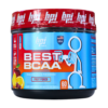 Envase de Best BCAA de BPI Sports en sabor Fruit Punch. Suplemento en polvo diseñado para mejorar el rendimiento deportivo y la recuperación muscular. Contiene 60 porciones y está formulado con aminoácidos de cadena ramificada (BCAA) para optimizar la energía y reducir la fatiga durante el ejercicio. Ideal para atletas y entusiastas del fitness que buscan maximizar su rendimiento.