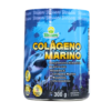 Envase de colágeno marino en polvo de 300 g de la marca Blessani. Este complemento alimenticio está enriquecido con vitamina C, colágeno marino, magnesio y glucosamina. Ideal para mejorar la salud de piel, cabello y articulaciones, promoviendo una apariencia juvenil y bienestar general. Diseñado para ser fácil de mezclar en bebidas o alimentos, es una opción popular para quienes buscan beneficios de colágeno en su dieta.