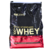 Saco de proteína en polvo Gold Standard 100% Whey de Optimum Nutrition, sabor chocolate doble rico. Contiene 24 gramos de proteína por porción y 5.5 gramos de BCAA, ideal para apoyo muscular y recuperación. Perfecto para deportistas y personas activas que buscan mejorar su rendimiento y nutrición.