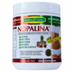 Suplemento nutricional Nopalina en polvo de 500 g, elaborado a base de nopal, pectina, inulina, linaza y avena sativa. Diseñado para ayudar a reducir los niveles de colesterol y mejorar el tránsito intestinal, contribuyendo a la eliminación de grasas del organismo. Ideal para quienes buscan un apoyo en su salud digestiva y control de peso.