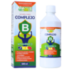 Imagen de producto de Alfaprek Forte Complejo B, un suplemento vitamínico en presentación líquida de 500 ml. El envase destaca por su diseño colorido, que incluye un escudo y símbolos que representan energía y vitalidad. Este producto está diseñado para fortalecer el sistema inmunológico y contribuir al bienestar general. Ideal para personas que buscan mejorar su salud y aumentar sus niveles de energía.