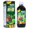 Suplemento natural H+R de Más Salud, presentado en un envase de 500 ml. Este producto está diseñado para mejorar la salud y el bienestar, combinando ingredientes herbales y naturales. Ideal para quienes buscan un complemento alimenticio que apoye su salud digestiva y metabólica. La botella y la caja muestran un diseño atractivo, reflejando la esencia natural del producto.