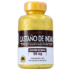 Frasco de suplemento alimenticio de castaño de indias, con 100 cápsulas de 560 mg cada una. Cada cápsula contiene 50 mg de extracto de castaño de indias, conocido por sus propiedades beneficiosas para la circulación y la salud venosa. Ideal para quienes buscan un apoyo natural en el bienestar vascular. El producto es de la marca Naturalesp y se presenta en un envase amarillo con etiqueta claramente visible.