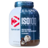 Envase de proteína en polvo Dymatize ISO100 Hydrolyzed, sabor galleta y crema. Contiene 25 g de proteína por porción, 5.5 g de BCAA y 2.6 g de leucina. Ideal para deportistas que buscan un suplemento de proteína de alta calidad, con 74 porciones por envase. Optimizando la recuperación muscular y el crecimiento.