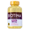 Botella de suplemento de biotina de 900 mcg, con un contenido neto de 44.7 g. El frasco contiene 100 cápsulas, ideal para fortalecer el cabello, la piel y las uñas. Producto de la marca Naturistas, disponible para quienes buscan mejorar su salud capilar y dermal.