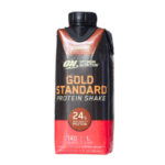 Batido de proteínas Gold Standard de Optimum Nutrition en envase de 325 ml, con 24 g de proteína de alta calidad por porción. Contiene 140 calorías y solo 1 g de azúcar, ideal para apoyar la recuperación muscular y el sistema inmunológico. Perfecto para quienes buscan un suplemento práctico y nutritivo para su dieta diaria.
