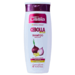 Shampoo Lissia de cebolla en envase de 425 ml, formulado con ingredientes veganos. Este producto está diseñado para fortalecer el cabello y promover su crecimiento, gracias a las propiedades de la cebolla. Ideal para quienes buscan un cuidado capilar natural y efectivo. Sin parabenos ni sulfatos, apto para todo tipo de cabello.
