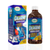 Suplemento nutricional de colágeno hidrolizado, presentado en botella de 500 ml. Contiene vitamina C y magnesio, diseñado para mejorar la salud de la piel, articulaciones y huesos. Ideal para quienes buscan mantener la elasticidad y firmeza de la piel, así como fortalecer el sistema óseo y articular. Perfecto para incorporar en la rutina diaria de bienestar.