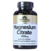 Frasco de suplementos de citrato de magnesio de 400 mg de la marca Windmill. Contiene 60 tabletas y ofrece 30 porciones. Este producto está diseñado para apoyar la salud ósea, así como la función muscular y nerviosa. Ideal para quienes buscan mejorar su bienestar general a través de la suplementación con magnesio.