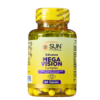 Frasco de Advance Mega Vision Complex de Sun Vitamins, que contiene 60 cápsulas amarillas. Este suplemento está diseñado para apoyar la salud visual, e incluye ingredientes como luteína y zeaxantina. Ideal para quienes buscan mejorar su bienestar ocular.