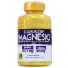 Botella de cloruro de magnesio con cúrcuma, contiene 100 cápsulas de 560 mg cada una. Cada cápsula aporta 46,8 mg de magnesio y 60 mg de cúrcuma. Suplemento dietético ideal para mejorar la salud ósea y contribuir a la función muscular. Producto natural y de alta calidad, perfecto para quienes buscan un aporte adicional de magnesio en su dieta.
