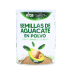 Semillas de aguacate en polvo de VitalHealth, envase de 300g. Producto enriquecido con vitamina C y calcio, ideal para incorporar en batidos, recetas de cocina y suplementos alimenticios. Beneficios para la salud y fácil de usar en diversas preparaciones.