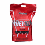 Suplemento de proteína en polvo Whey 100% Pure de Intramuscular, sabor vainilla. Cada porción contiene 9 g de BCAA, 20 g de proteínas y 4 g de glutamina. Ideal para mejorar el rendimiento deportivo y la recuperación muscular. Presentación en bolsa de 908 g, perfecto para quienes buscan un aporte proteico de calidad.