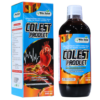Suplemento Colest Product de Más Salud, presentado en un envase de 500 ml. Diseñado para ayudar a controlar los niveles de colesterol y purificar la sangre. La caja incluye información sobre los beneficios y componentes del producto. Ideal para quienes buscan mejorar su salud cardiovascular de manera natural.